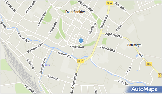 Dzierżoniów, Prochowa, mapa Dzierżoniów
