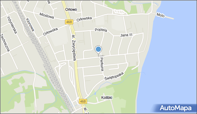 Gdynia, Przebendowskich, mapa Gdyni