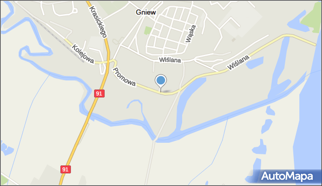 Gniew, Promowa, mapa Gniew
