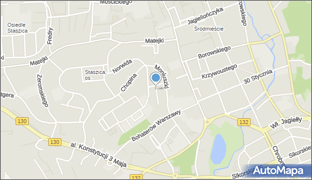 Gorzów Wielkopolski, Prusa Bolesława, mapa Gorzów Wielkopolski