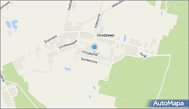 Grodzewo, Przyjazna, mapa Grodzewo