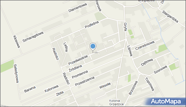 Grzędzice, Przedwiośnie, mapa Grzędzice