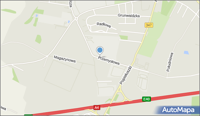 Kąty Wrocławskie, Przemysłowa, mapa Kąty Wrocławskie