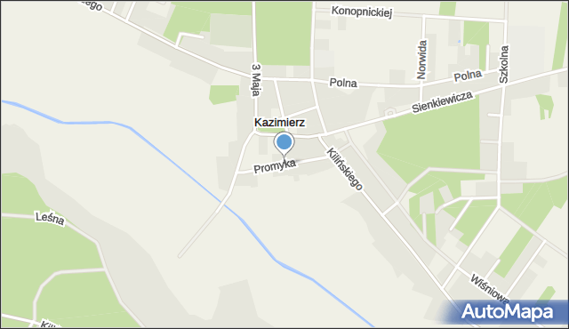 Kazimierz gmina Lutomiersk, Promyka, mapa Kazimierz gmina Lutomiersk