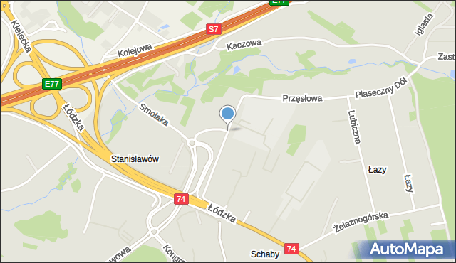 Kielce, Przęsłowa, mapa Kielc