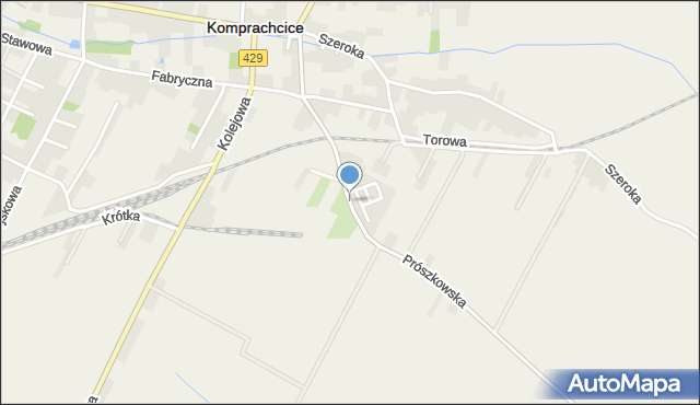 Komprachcice, Prószkowska, mapa Komprachcice