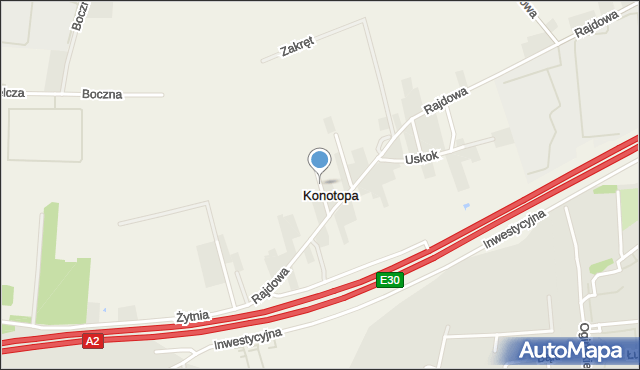 Konotopa gmina Ożarów Mazowiecki, Przyjaźni, mapa Konotopa gmina Ożarów Mazowiecki