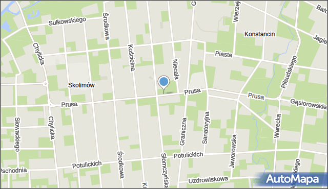 Konstancin-Jeziorna, Prusa Bolesława, mapa Konstancin-Jeziorna