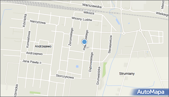Kostrzyn powiat poznański, Prądzyńskiego Ignacego, gen., mapa Kostrzyn powiat poznański