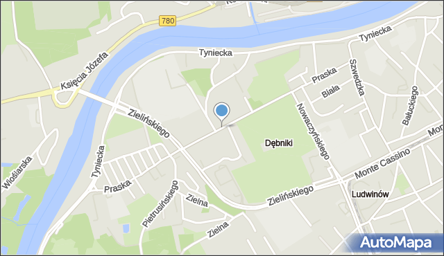 Kraków, Praska, mapa Krakowa