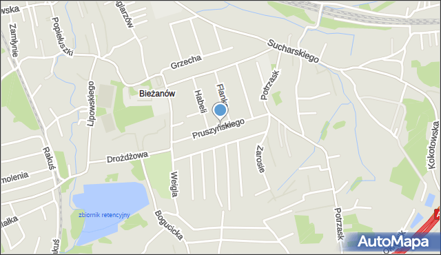 Kraków, Pruszyńskiego Ksawerego, mapa Krakowa