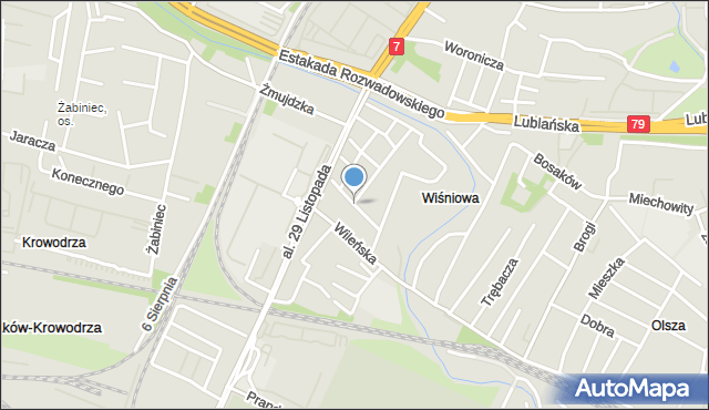 Kraków, Prądzyńskiego Ignacego, gen., mapa Krakowa