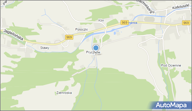 Krościenko nad Dunajcem, Pryczków, mapa Krościenko nad Dunajcem