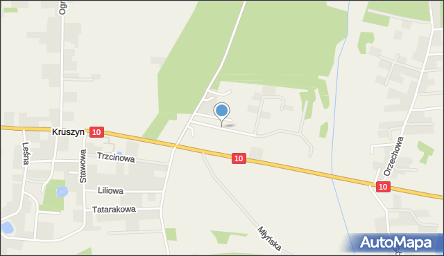 Kruszyn gmina Sicienko, Promykowa, mapa Kruszyn gmina Sicienko