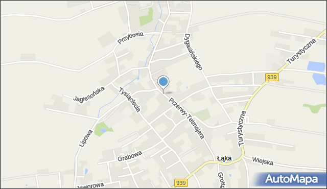 Łąka gmina Pszczyna, Przerwy-Tetmajera Kazimierza, mapa Łąka gmina Pszczyna