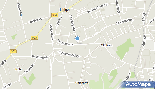 Libiąż, Przyrodnicza, mapa Libiąż