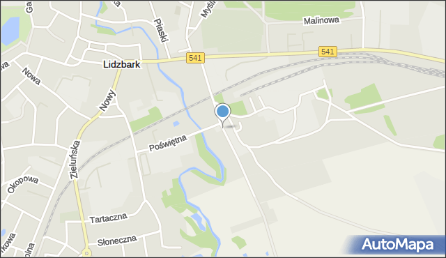 Lidzbark, Przemysłowa, mapa Lidzbark