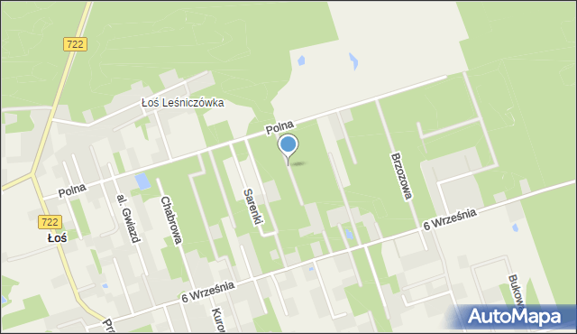 Łoś, Przepiórki, mapa Łoś