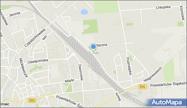 Lubliniec, Przemysłowa, mapa Lubliniec