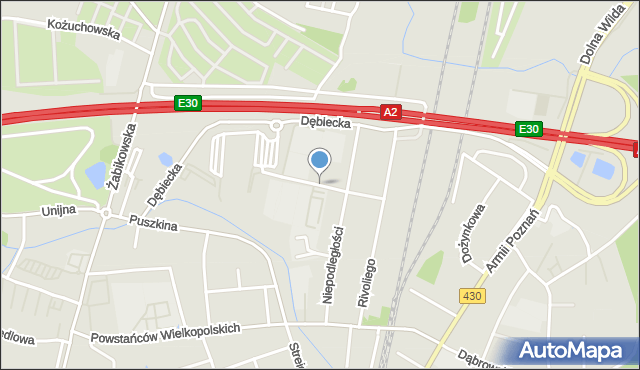 Luboń powiat poznański, Przemysłowa, mapa Luboń powiat poznański
