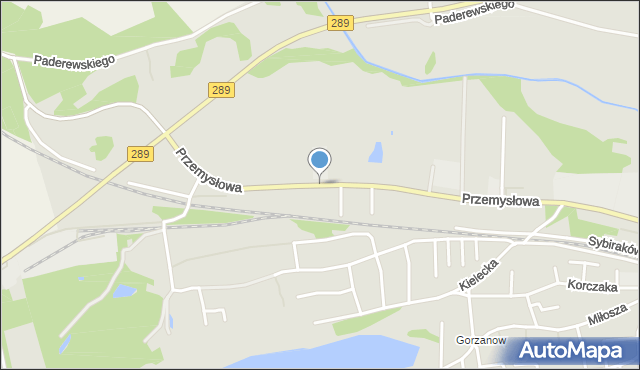 Lubsko, Przemysłowa, mapa Lubsko