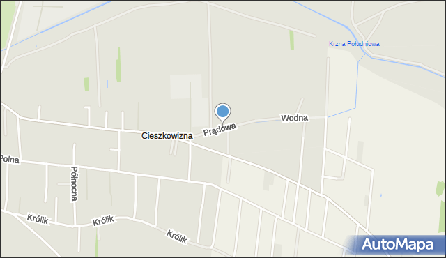 Łuków, Prądowa, mapa Łuków