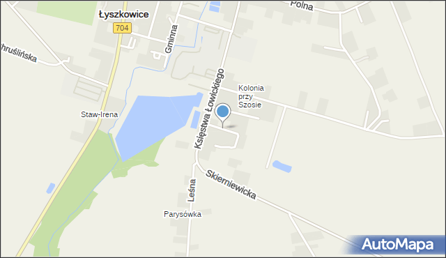 Łyszkowice powiat łowicki, Prusa Bolesława, mapa Łyszkowice powiat łowicki