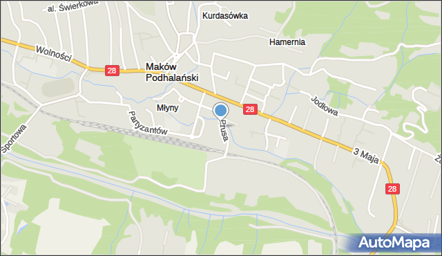 Maków Podhalański, Prusa, mapa Maków Podhalański