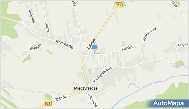 Międzyrzecze gmina Bojszowy, Przeczna, mapa Międzyrzecze gmina Bojszowy