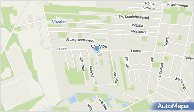 Milanówek, Prusa Bolesława, mapa Milanówek