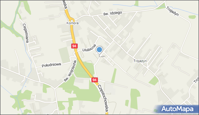 Modlnica, Przygraniczna, mapa Modlnica