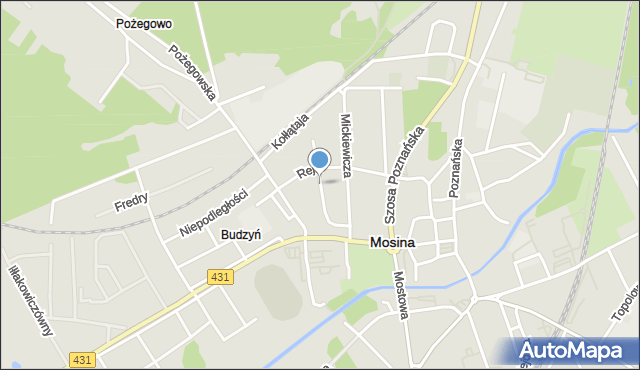Mosina powiat poznański, Prusa, mapa Mosina powiat poznański