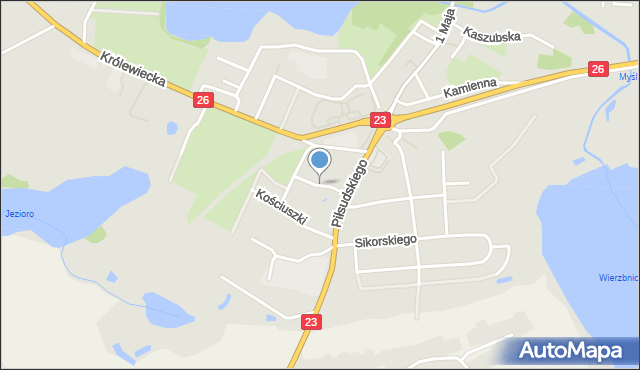 Myślibórz, Przedmieście Kostrzyńskie, mapa Myślibórz