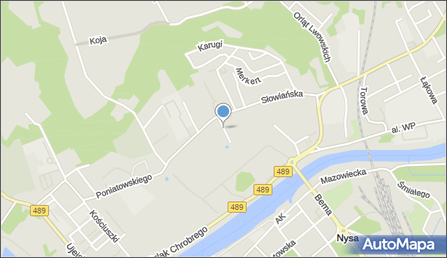Nysa, Prądzyńskiego Ignacego, gen., mapa Nysy