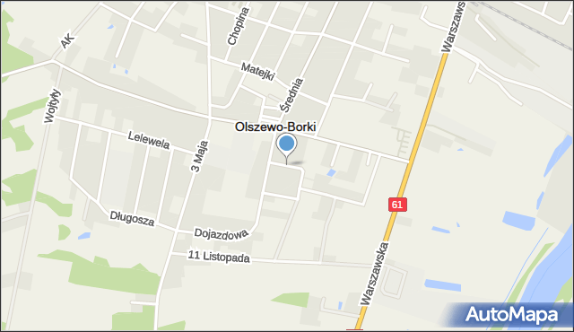 Olszewo-Borki, Przytulna, mapa Olszewo-Borki