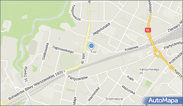 Olsztyn, Prusa Bolesława, mapa Olsztyna