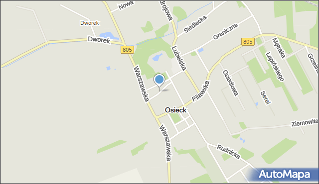 Osieck, Przechodnia, mapa Osieck