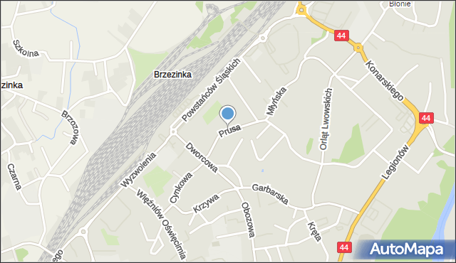 Oświęcim, Prusa Bolesława, mapa Oświęcimia