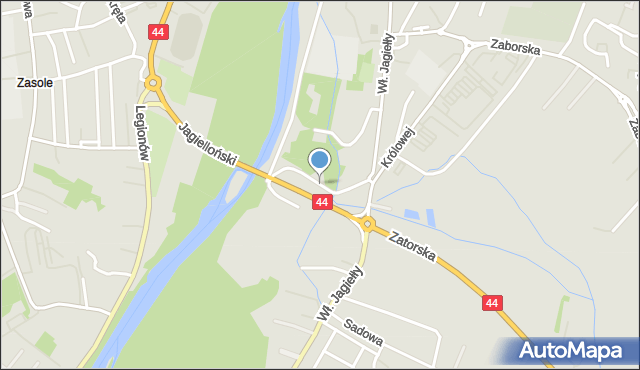 Oświęcim, Przeczna, mapa Oświęcimia