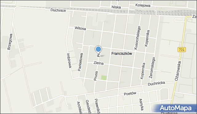 Ożarów Mazowiecki, Prusa Bolesława, mapa Ożarów Mazowiecki