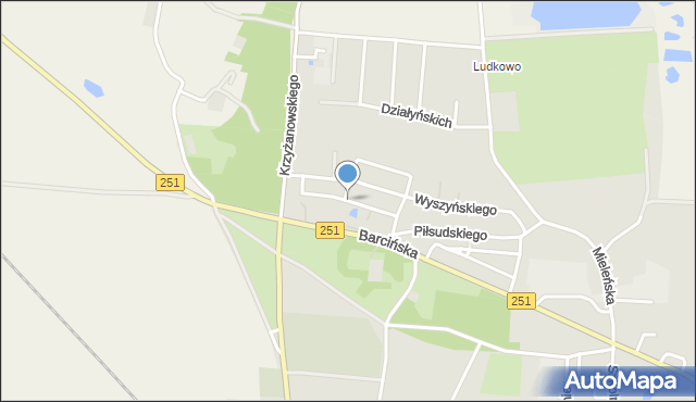 Pakość powiat inowrocławski, Przybyszewskiego, mapa Pakość powiat inowrocławski