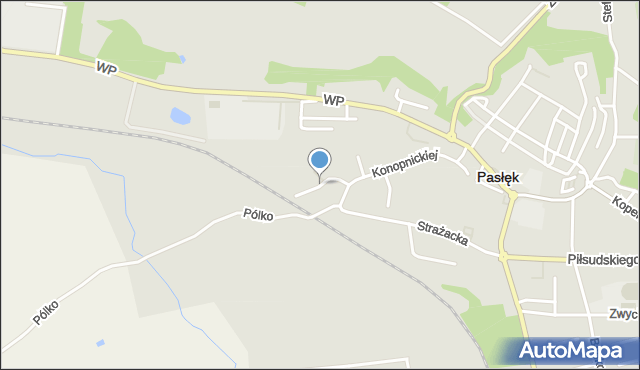 Pasłęk, Przemysłowa, mapa Pasłęk