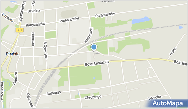 Pieńsk, Prosta, mapa Pieńsk