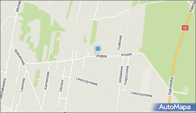 Piotrków Trybunalski, Prosta, mapa Piotrków Trybunalski