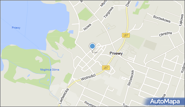Pniewy powiat szamotulski, Prosta, mapa Pniewy powiat szamotulski