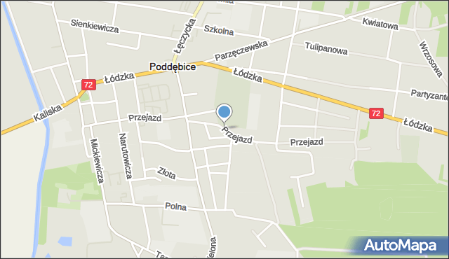 Poddębice, Przejazd, mapa Poddębice