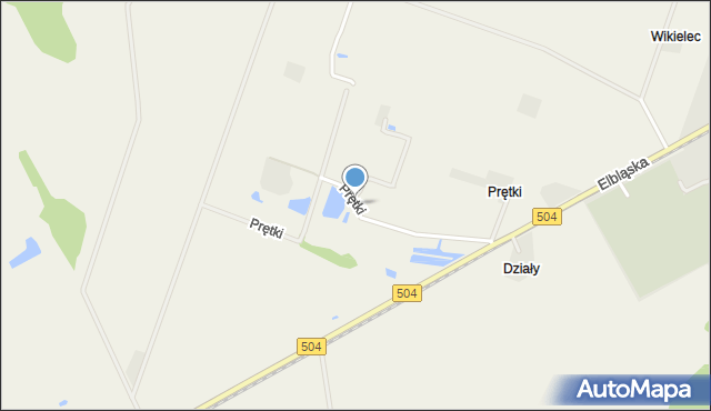Prętki, Prętki, mapa Prętki