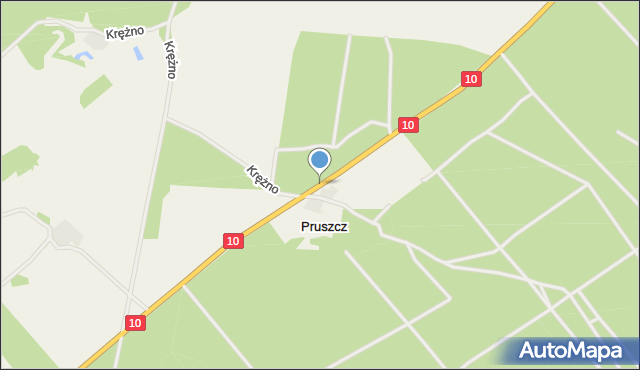 Pruszcz gmina Kalisz Pomorski, Pruszcz, mapa Pruszcz gmina Kalisz Pomorski