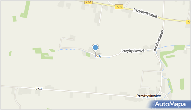 Przybysławice gmina Skała, Przybysławice, mapa Przybysławice gmina Skała