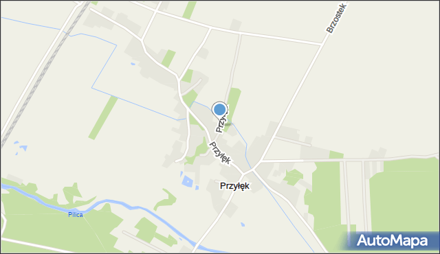 Przyłęk gmina Szczekociny, Przyłęk, mapa Przyłęk gmina Szczekociny